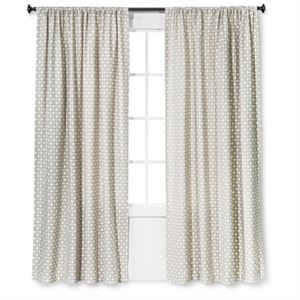Nate Berkus Woven Window Curtain Panel – 84″x54″, Creamy Chai - Set of 2